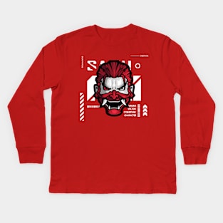 Samurai face with mask Kids Long Sleeve T-Shirt